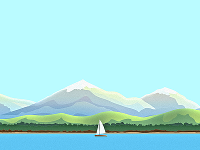 Lake Scene app background desgn illustration scene