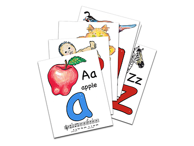 Sing and Trace Abc Flashcards abc alphabet flashcards illustration kids learning montessori