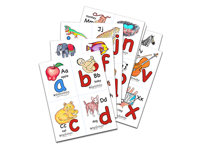 Sing and Trace Abc Flashcards (4 to a page)