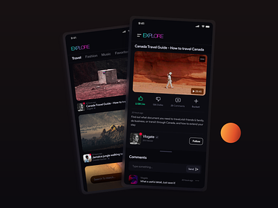 "Explore" VOD app concept design app app design dark movie page product design ui vod
