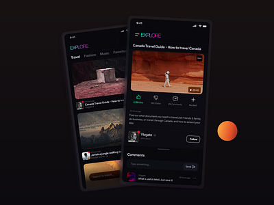 "Explore" VOD app concept design