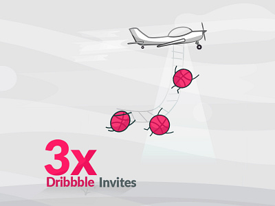 3x dribbble invites