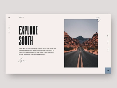 Explore South article blog landing magazine minimal