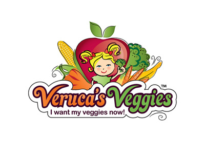 Veruca's veggies food illustration logo