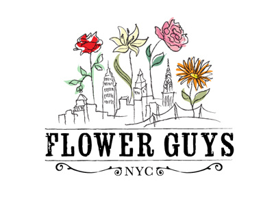 Flowerguyslogo flowers illustration logo new york