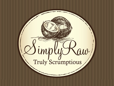 Simply Raw Logo food illustration logo coconuts packaging