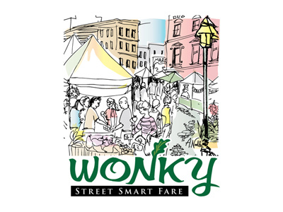 Wonky Street Smart Fare farmers market food illustration packaging