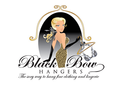 Black Bow Logo illustration lingerie logo woman