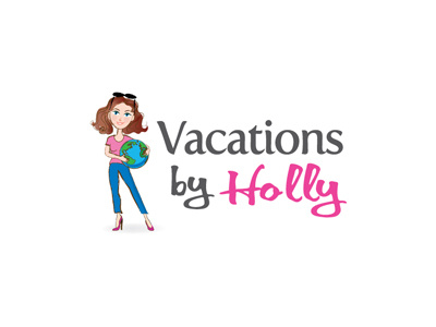 Holly globe illustration logo travel woman