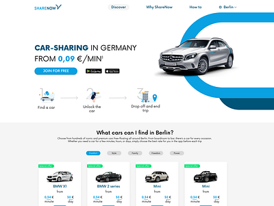 Car-Sharing page design redesign ui