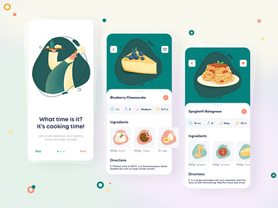Cook.it Mobile App app cooking illustration ios iosapp mobile mobileapp recipe recipe app ui ux vector