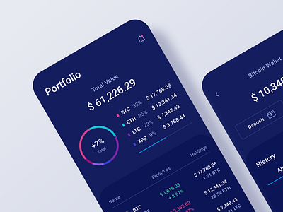 Portfolio value in crypto wallet