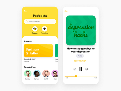 Podcast App app clean ios minimal mobile podcast ui user interface