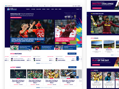 Women's T20 Cricket World Cup - Web branding cricket design landing page sport sports ui ui ux ux web design website