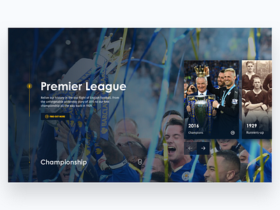 Leicester City Honours - V2 clean design football landing page landingpage soccer sport sports ui ui ux ux web design