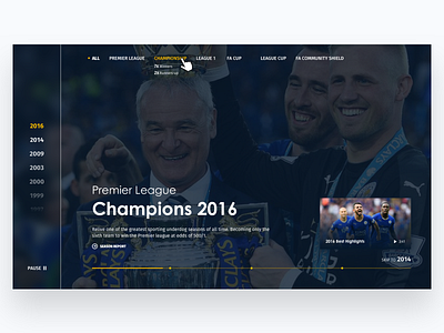 Leicester City Honours - V4 clean design football landing page soccer sport sports ui ui ux ux web design