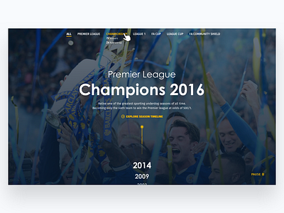 Leicester City Honours - V5 clean design football landing page soccer sport sports ui ui ux ux web design