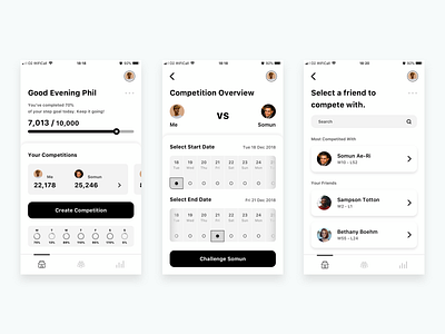 Compete app clean fitness app ios iphone mobile sketch ui ui ux ux wire frame
