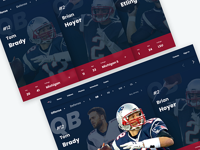 NFL Roster Website american football brady design desktop nfl patriots sport sports tabs ui ui ux ux web design website