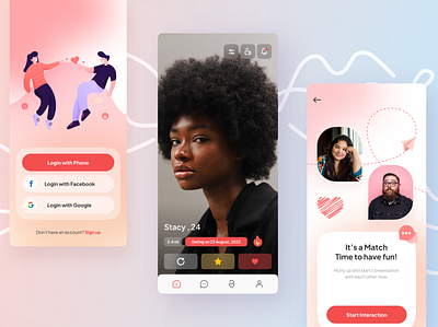 Dating App app design dating app dating mobile app login mobile design ui ui design