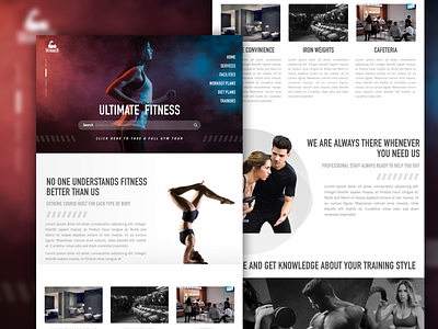 Ultimate Fitness website design branding dailyui fitness gym illustration sketch sketch app typography ui webdesign website