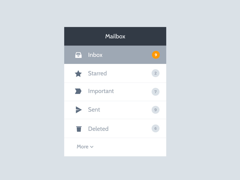 Mailbox UI by Dawar Mir on Dribbble
