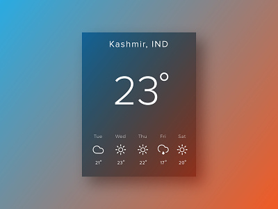 Today's Weather android design forecast illustrator interface ios kashmir photoshop ui ux vector weather