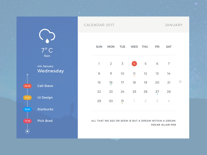 Digital Calendar by Dawar Mir on Dribbble