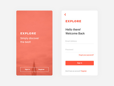 Explore Sign In/Register android ios signup sketch ui user experience user interface ux