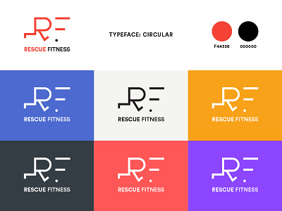 Rescue Fitness Logo clean color creative design fitness graphics illustrator logo logo design logos presentation typeface