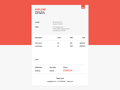 Invoice business clients creative market design illustrator invoice receipt template ui