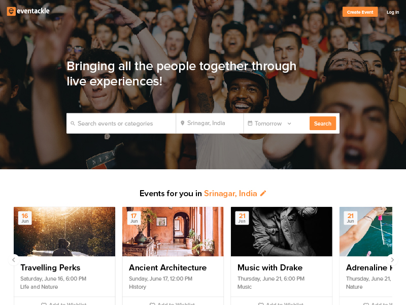 Eventackle Website Design by Dawar Mir on Dribbble