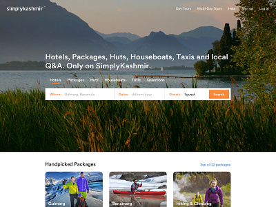 SimplyKashmir Landing Page branding clean design interface landing page minimal travel ui ux web web design website