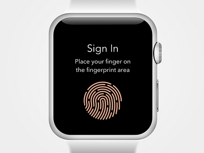 Fingerprint Sign In on Apple Watch 001 challenge dailyui design signup ui ux watch
