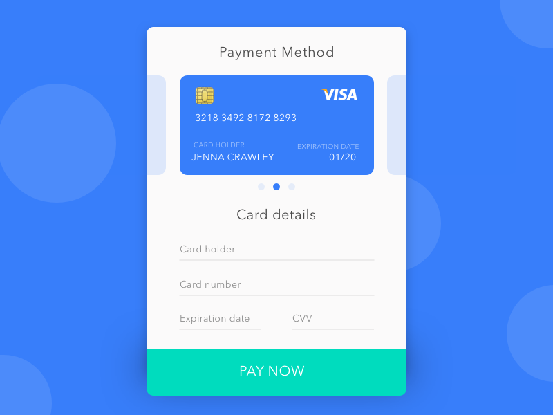 Credit Card Check Out by Anina on Dribbble