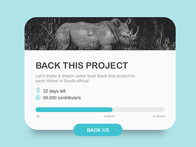 Save the Rhino 032 crowdfunding dailychallenge dailyui dailyuichallenge design ux ui