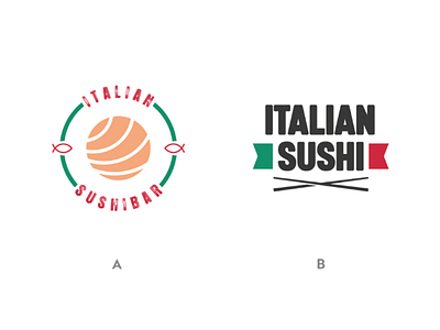 Italian sushi - 2 versions sushi italian logo logos
