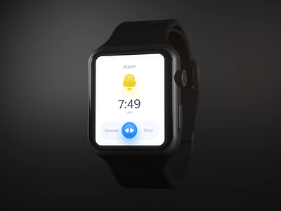 Alarm Animation on Smart Watch animation app dark design interface smart watch smartwatch ui ui design uidesign ux