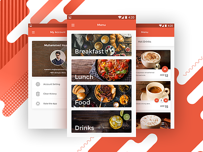 Coffee Central UI App Design android app app design delivery food material design ui ux