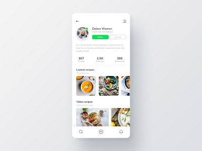 Food App User Profile blog daily ui food food app interface light minimalist ui ui design user interface user profile ux