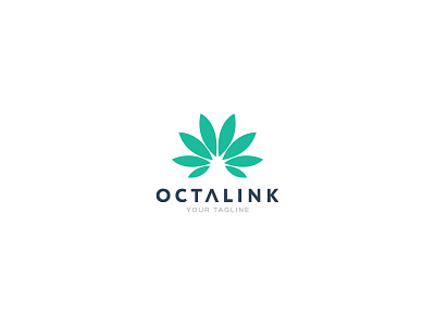 Octalink Logo eco farm floral green leaves leaves logo links sun
