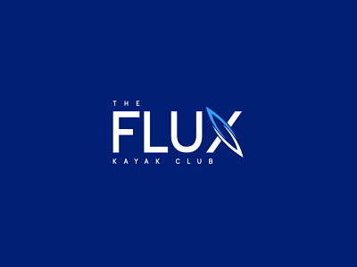The Flux blue club kayak boat kayak club logo kayaking kayako project logo sports logo x