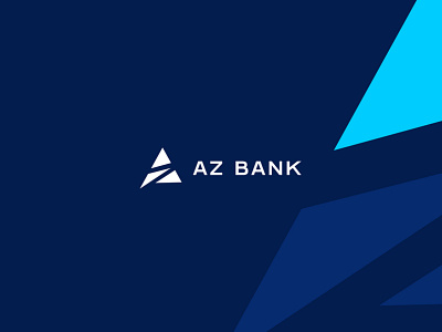 AZ Bank Logo + Branding az logo background bank logo blue branding clean cool cover finance logo minimal