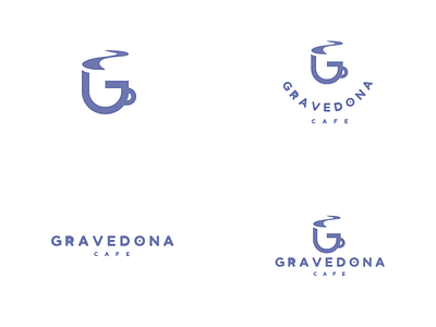 Gravedona Logo Concept cafe coffee shop concept cookies drink food food and drink g idea letter logo modern