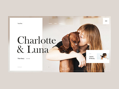 #81 Shots for Practice animal brown design dog family flat homepage love minimalism pet pets slider ui ux web webdesign website white