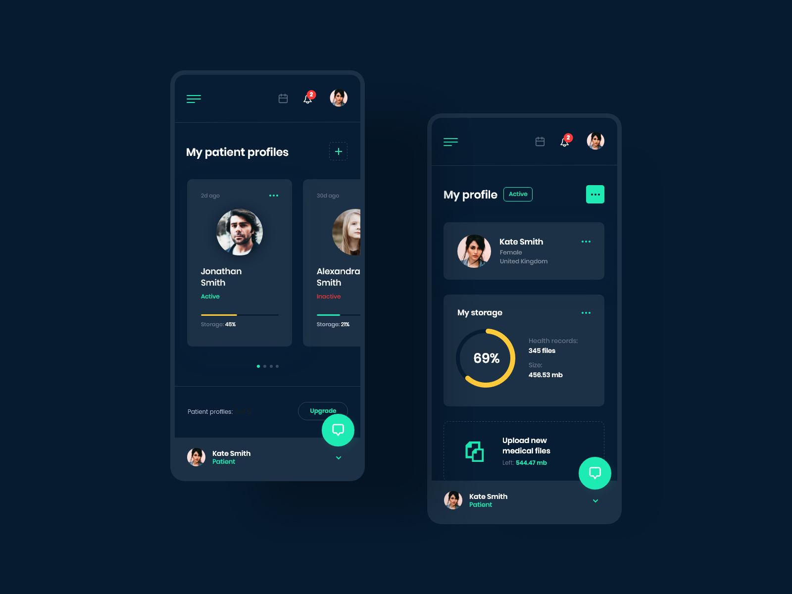 #3-2 MedicalApp - mobile. Night mode. by Matt Wojtaś on Dribbble