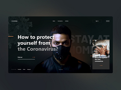 #82 Shots for Practice black concept coronavirus dark design graphic help homepage mask medicine minimalism patient ui ux virus web web design website