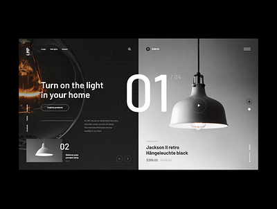 #83 Shots for Practice black branding concept dark design ecommerce flat homepage lamp light minimalism product shop store ui ux website