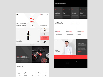 RedXStudio - Website Project 3d branding design development graphic homepage logo minimalism studio typography ui ux website