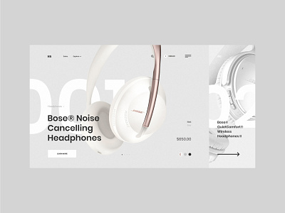 #91 - Concept shots bose clean design ecommerce flat graphic grey headphones headset homepage minimalism shop slider store ui ux web design website
